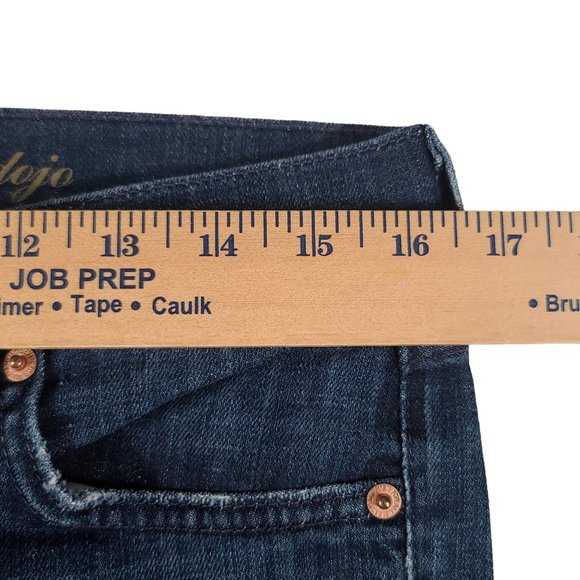 7 For All Mankind Dojo Flare Womens Jeans 29 34x20 Blue Stitch Y2K Rodeo - Picture 10 of 13